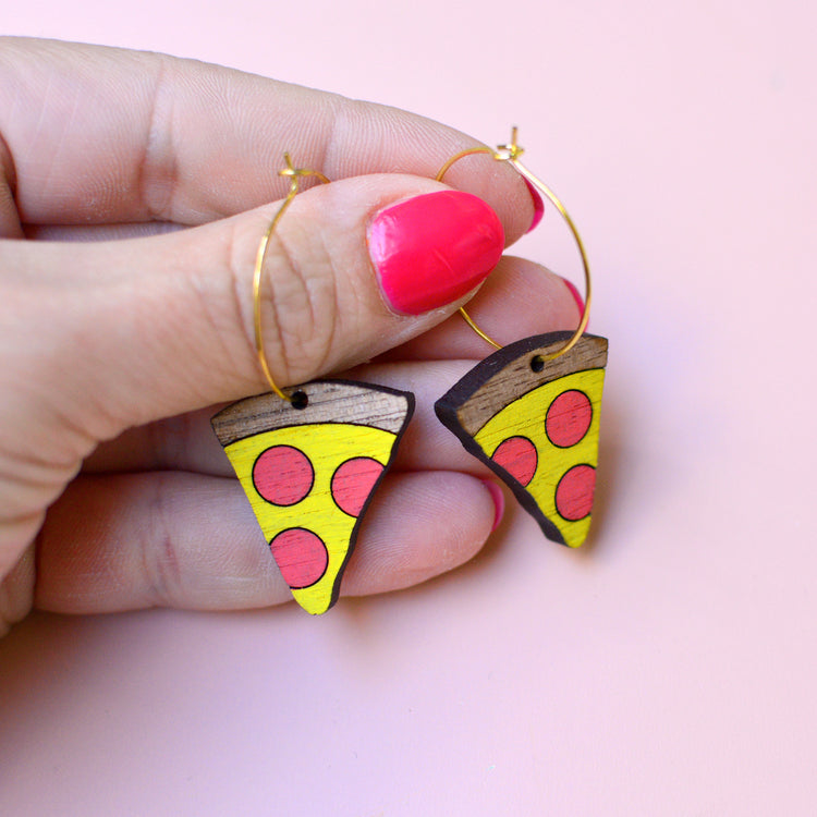 SUPER SECONDS Pizza Hoop Earrings