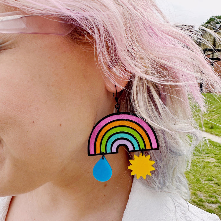 SUPER SECONDS Rainbow Statement Earrings