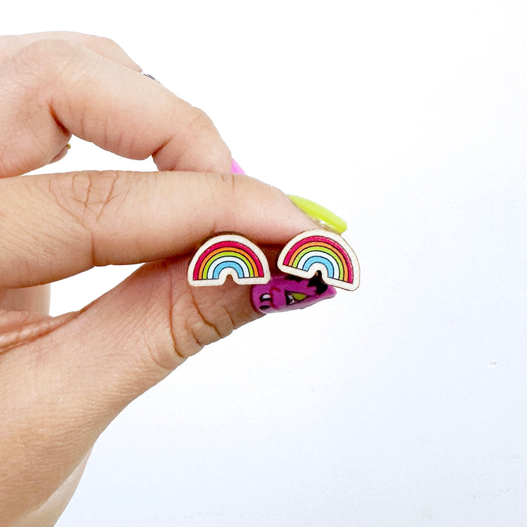 SUPER SECONDS Rainbow Stud Earrings