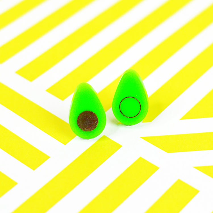 SUPER SECONDS Avocado Stud Earrings