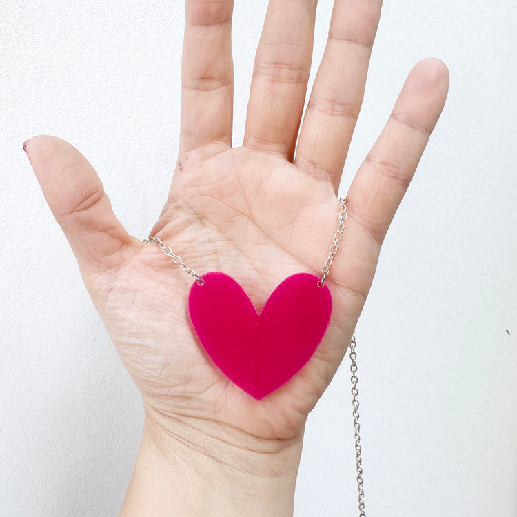 SUPER SECONDS Pink Heart Necklace