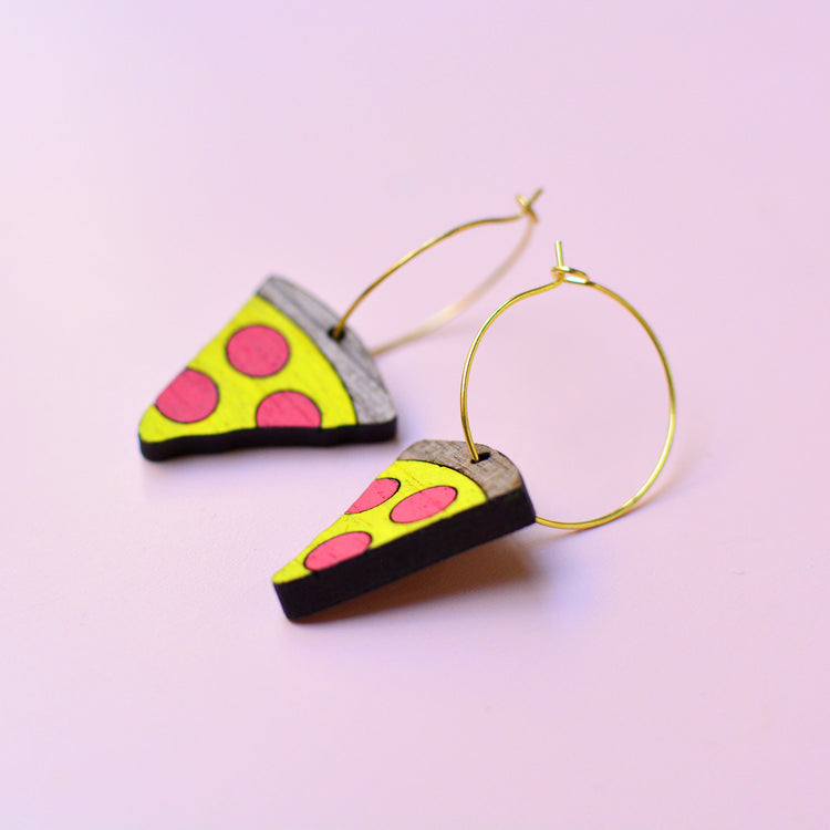 SUPER SECONDS Pizza Hoop Earrings