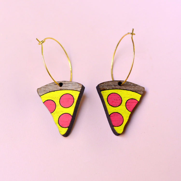 SUPER SECONDS Pizza Hoop Earrings