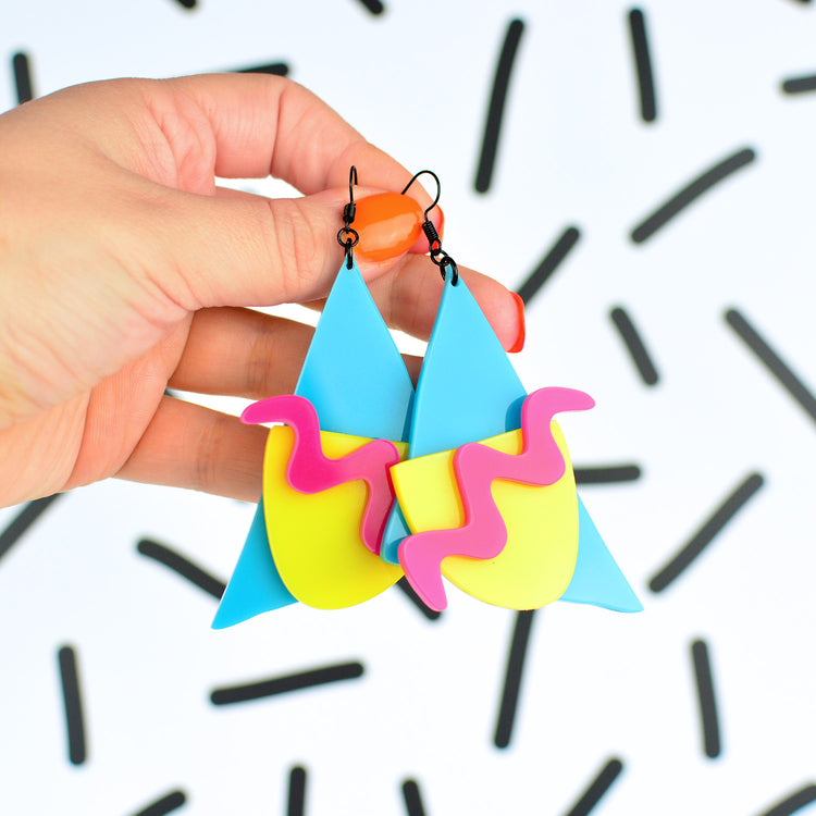 SUPER SECONDS Memphis Statement Earrings (MARKED)
